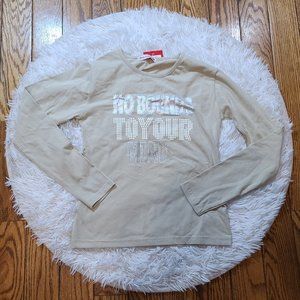 NWT Miss Cartel Girl's Tan Long Sleeve Tee Shirt